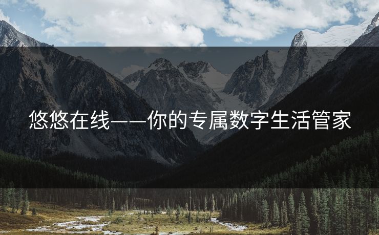 悠悠在线——你的专属数字生活管家