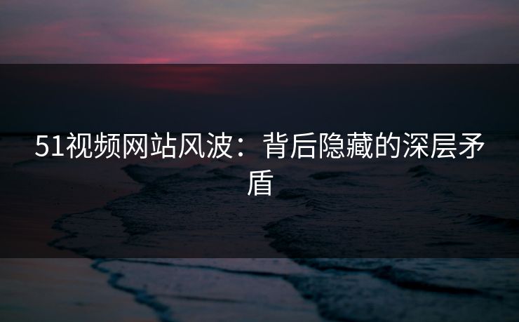 51视频网站风波：背后隐藏的深层矛盾