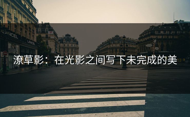 潦草影：在光影之间写下未完成的美