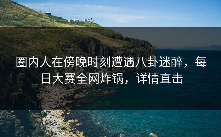 圈内人在傍晚时刻遭遇八卦迷醉，每日大赛全网炸锅，详情直击