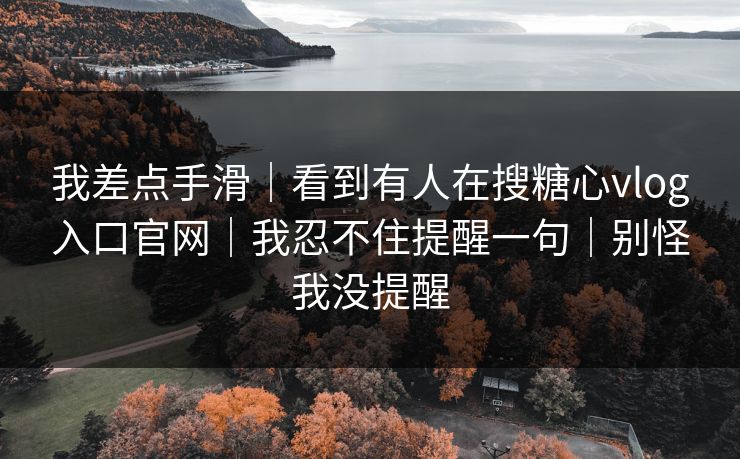我差点手滑｜看到有人在搜糖心vlog入口官网｜我忍不住提醒一句｜别怪我没提醒